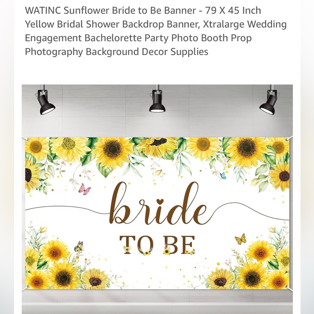 Sunflower Bride To Be Banner extra large